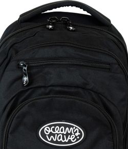 Mochila Multizipper Negra Lisa