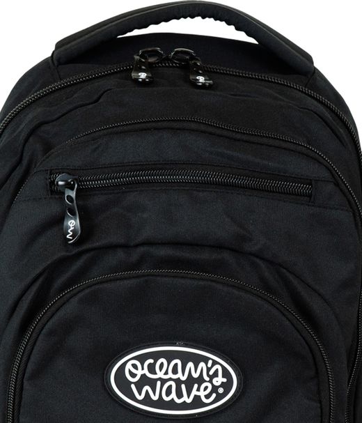 Mochila Multizipper Negra Lisa