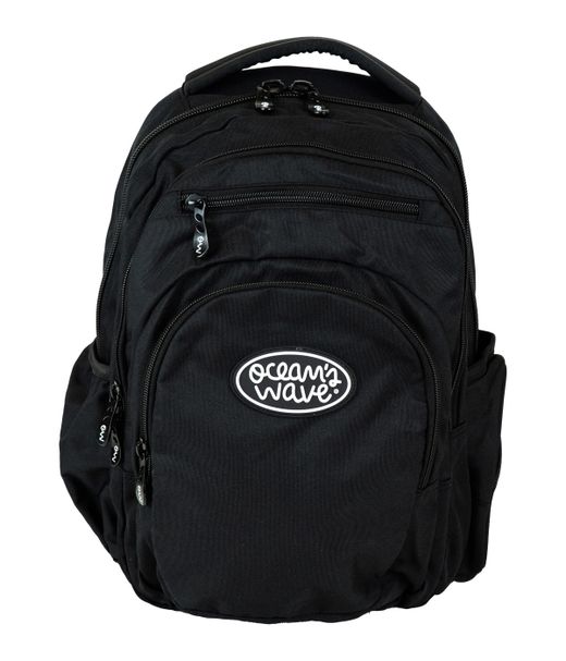Mochila Multizipper Negra Lisa
