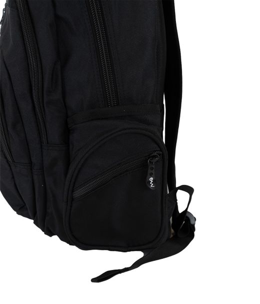Mochila Multizipper Negra Lisa